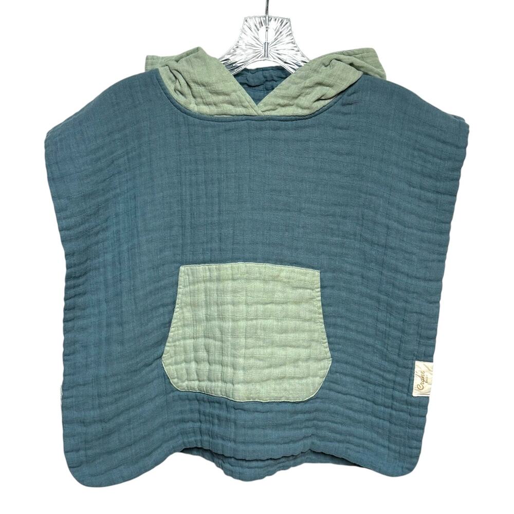 Crane Baby Toddler Cotton Two-Tone Hooded Poncho 2-4 Year